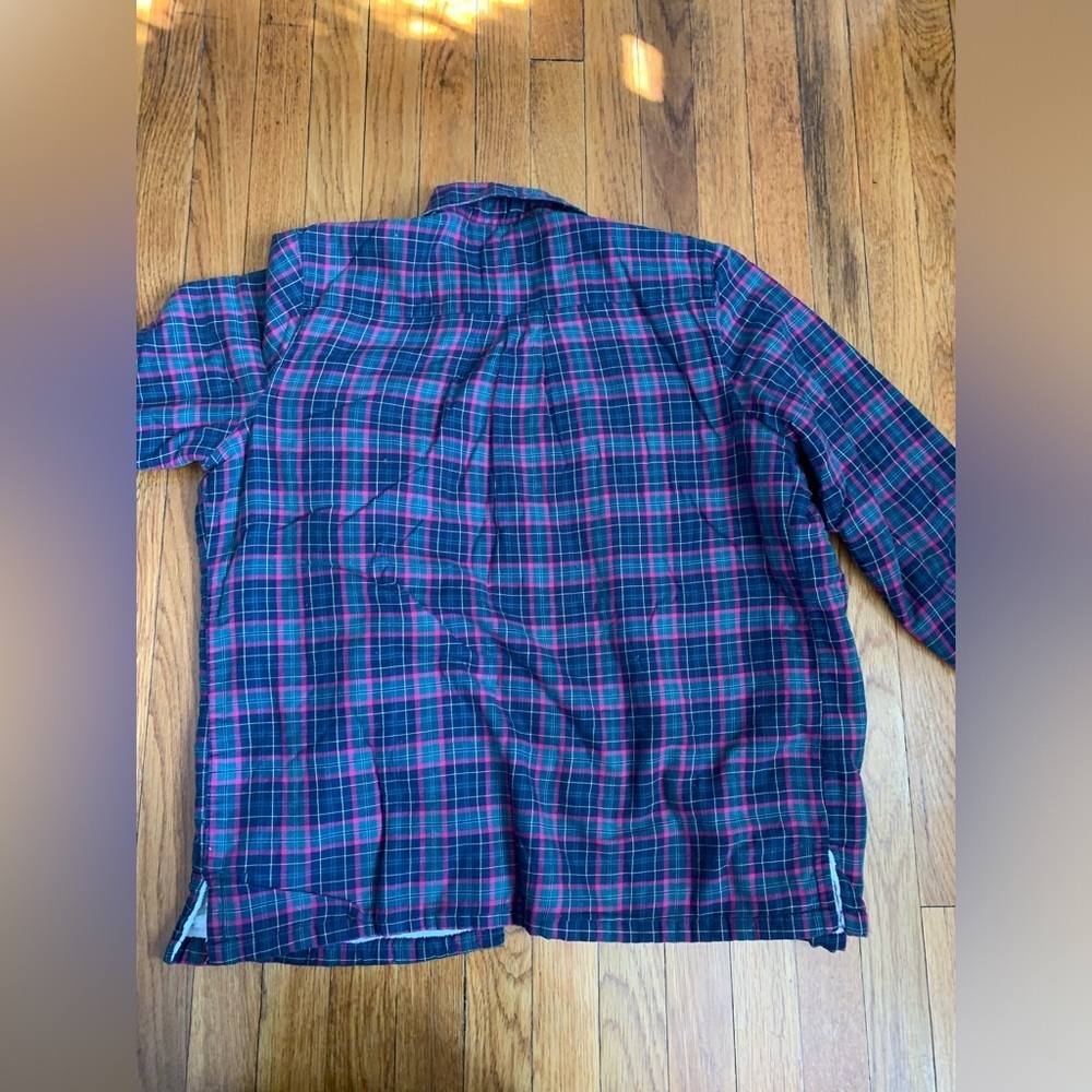 Women’s L.L. Bean fleece lined plaid button down size M - Picture 4 of 7